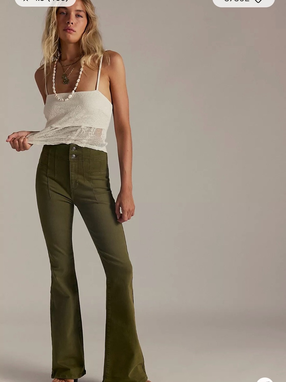 We The Free Olive Green High-Rise Corduroy Pants